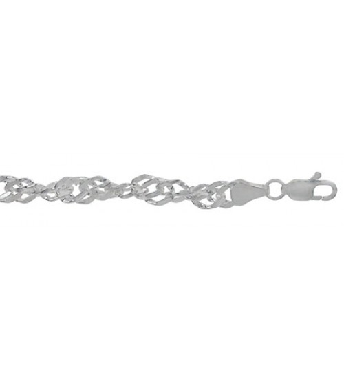 5.5mm Singapore Chain - 7" - 22" Length, Sterling Silver